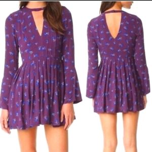 NWT Free people Tegan purple floral dress size 0